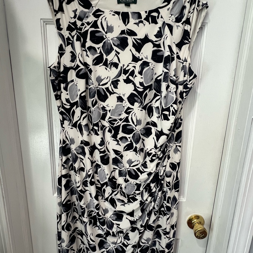 Ralph Lauren Black and White Sheath Midi Dress